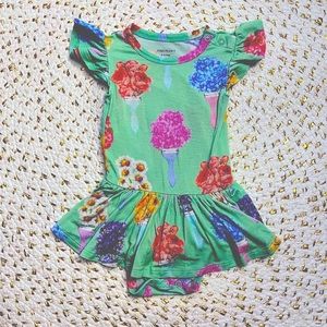 Posh Peanut floral twirl onesie, size 6-12 months
